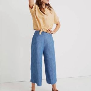 Madewell Wide Leg chambray cropped pants